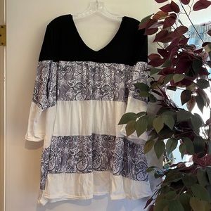 Elegant Black and White Women's Blouse